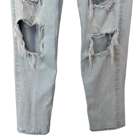 H&M & Denim 90’s Distressed Boyfriend Light wash Jeans Grunge High Rise Size 0 - Picture 5 of 10